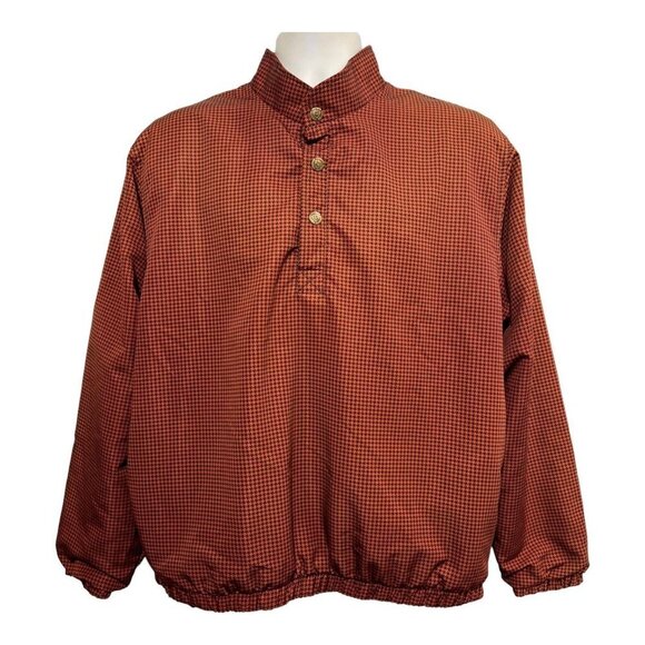 Sunice Mens M Nylon Lined‎ Pullover Waterproof Geometric 90s Pattern Rust 1/4 Bt - Picture 1 of 7